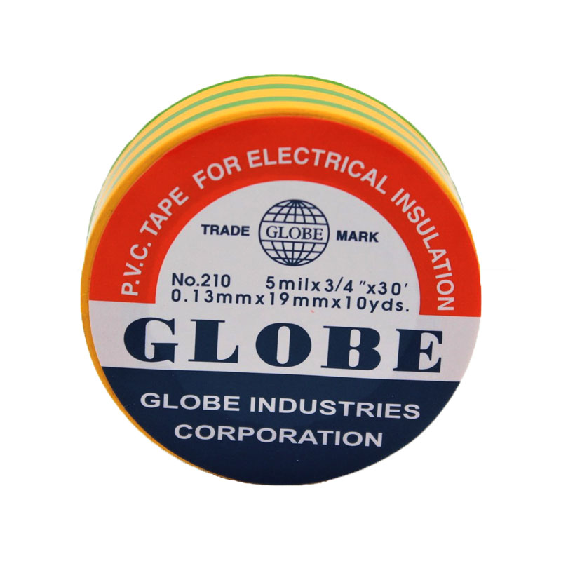 Globe 0.13mmx19mmx10-yds No.210 Sarı Yeşil PVC İzole Bant